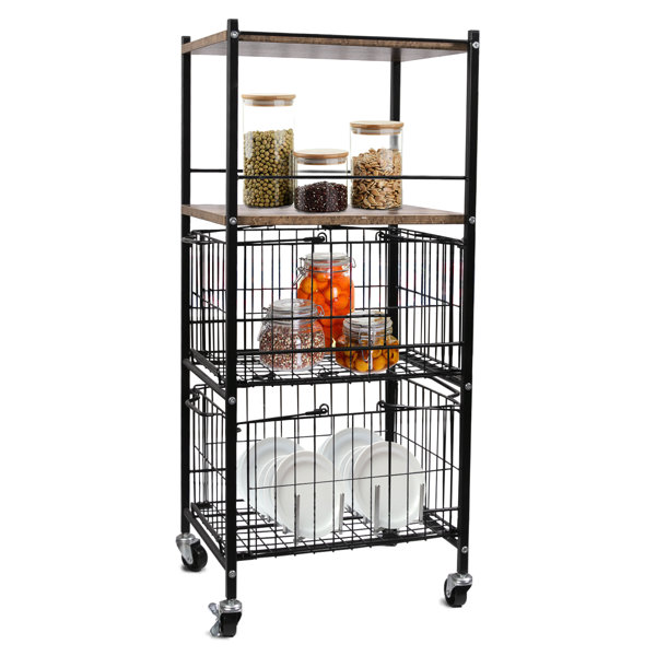 Cerbior Color 16.5'' Iron Kitchen Cart with Locking Wheels | Wayfair